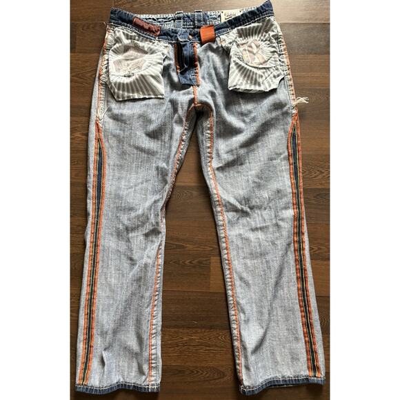 Men's Rock Revival Joshua Relaxed Fit Straight Denim Blue Jeans Sz 36X 30 - Picture 12 of 16